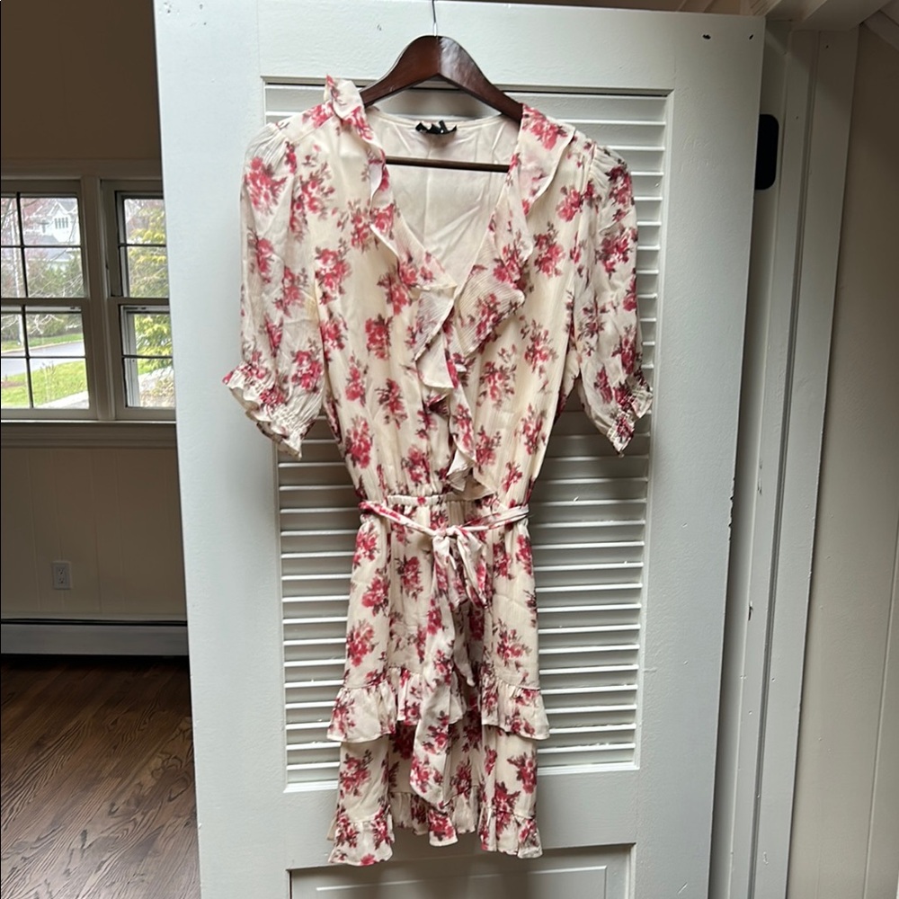 Floral Ruffle Dress with Belt from Paige